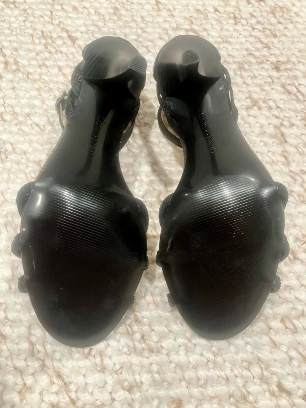 NWOT Calvin Klein Oliana Black Strappy Heeled Sandals (Sz 7.5M) - Picture 5 of 6